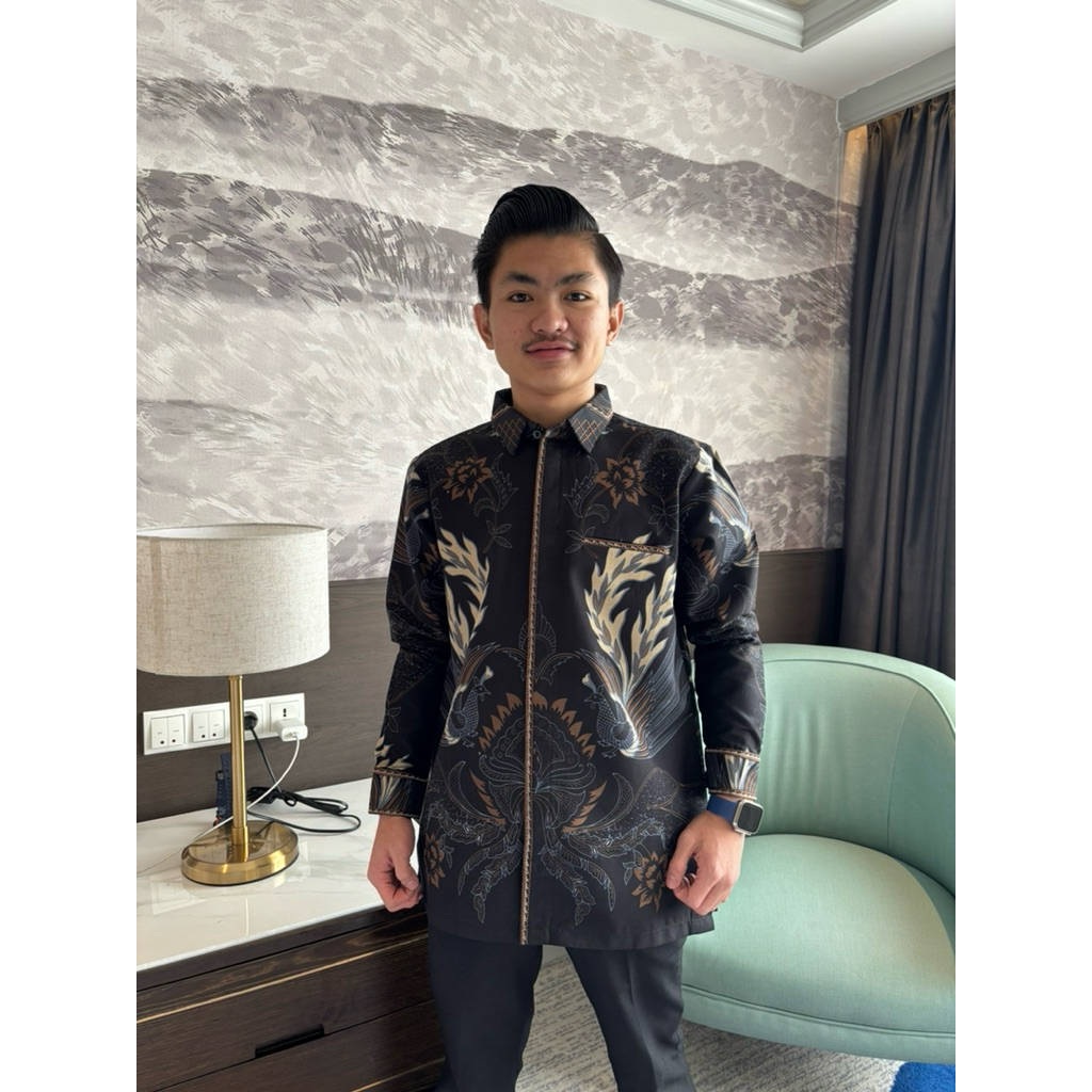 Batik Cantieq Exclusive - JENGGALA | Batik pria premium bordir smock | Kemeja batik pria semi jas mo