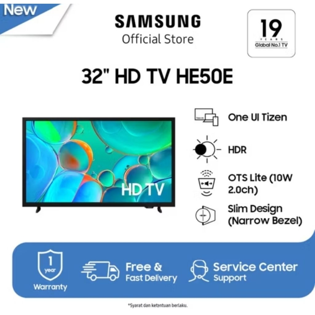 Samsung Smart TV LED TV 32" Inch HD TV HE50E Garansi Resmi Samsung Indonesia