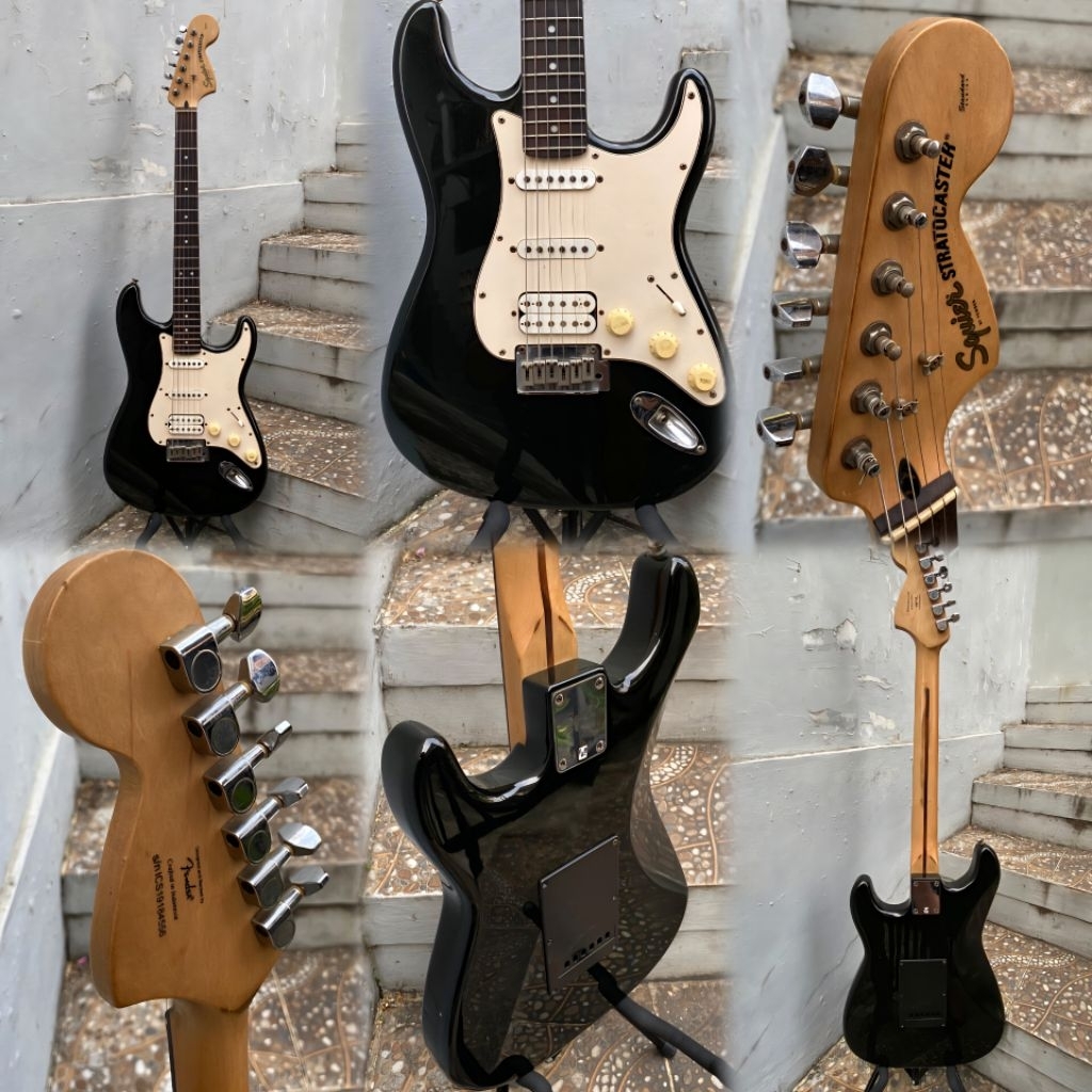 GITAR SQUIER STRATOCASTER STANDARD SERIES MONTEGO BLACK ORIGINAL