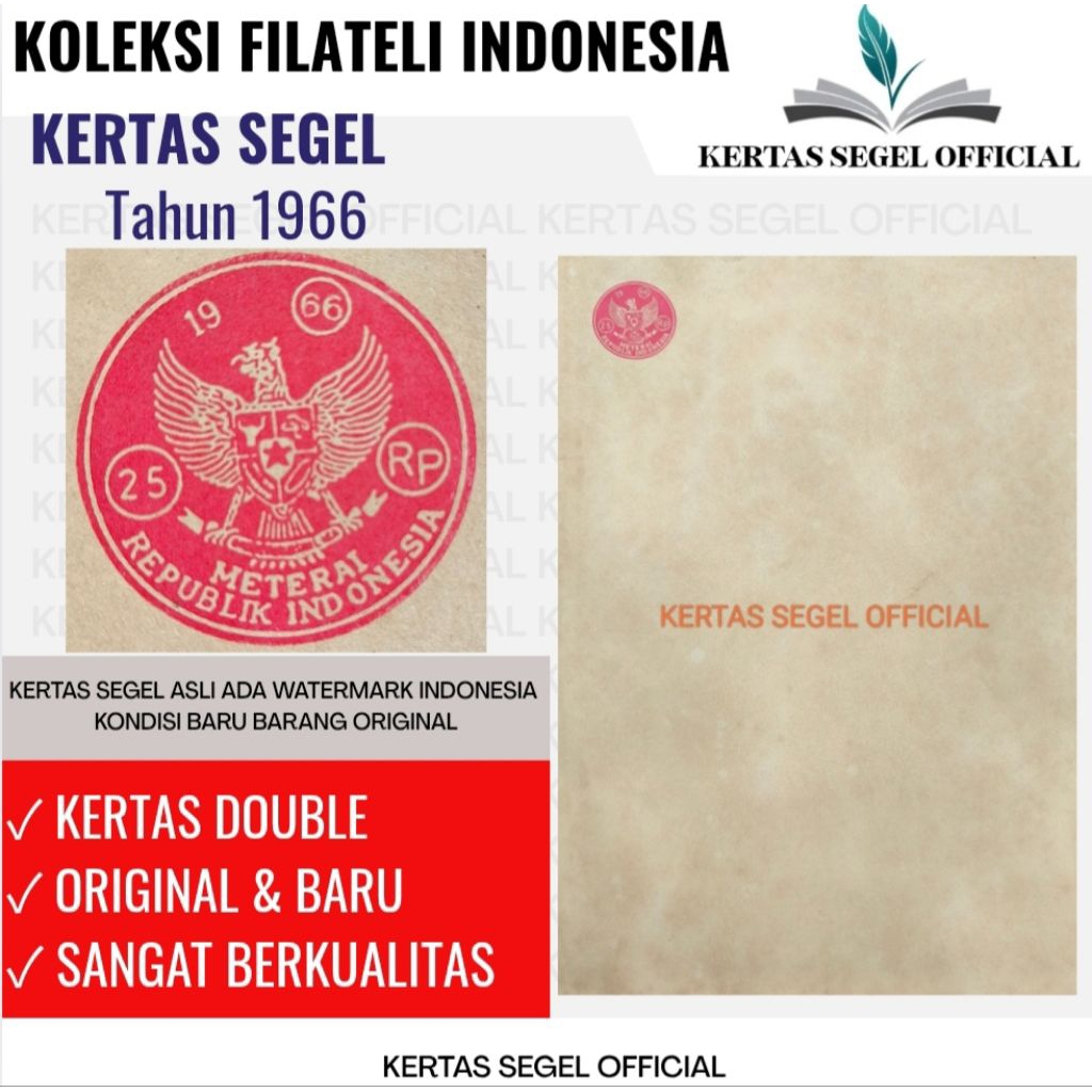 

KERTAS SEGEL TAHUN 1966 ORIGINAL
