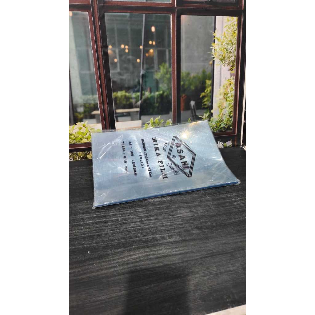 

Cover Mika Film Jilid Asahi Folio F4 0.10 mm Plastik Bening - 1 pack isi 100 lembar