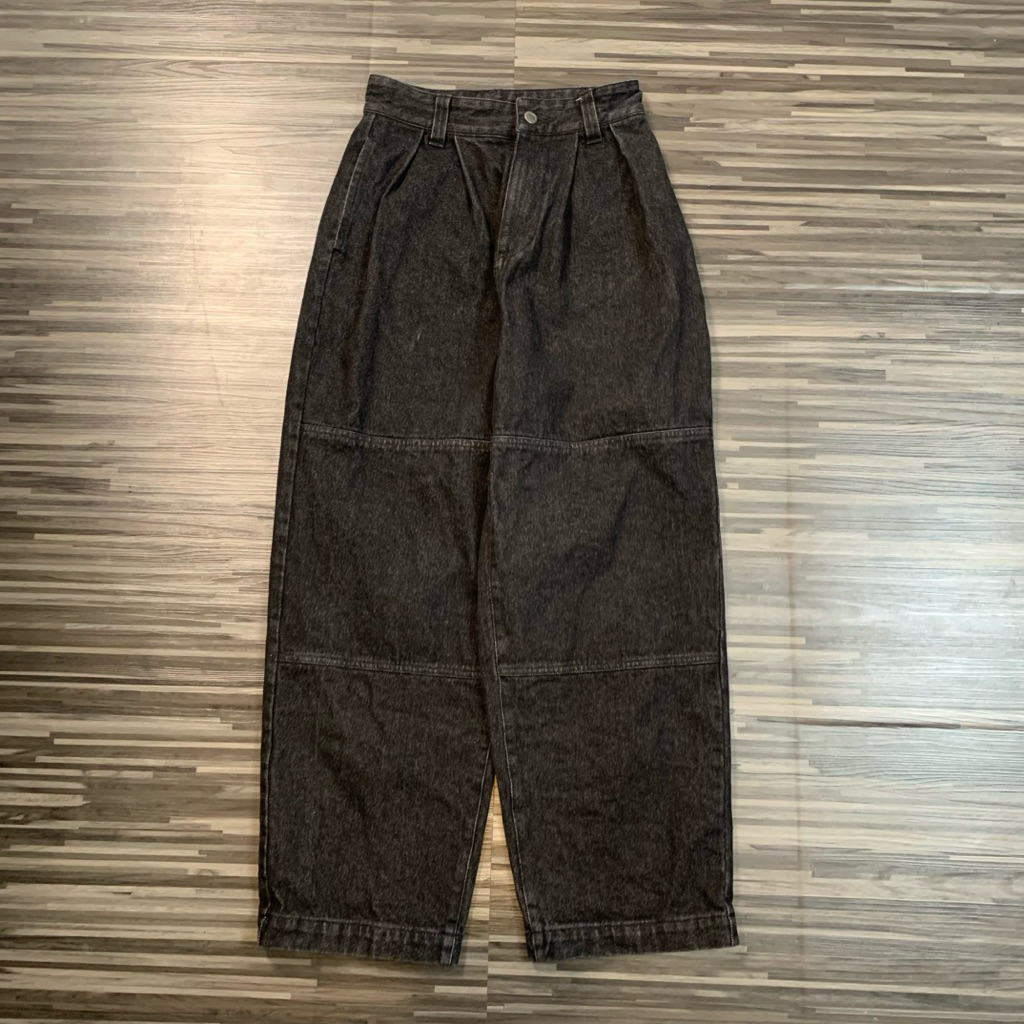 celana panjang denim pants RVCA denim carpenter pecah pola blackwash second preloved