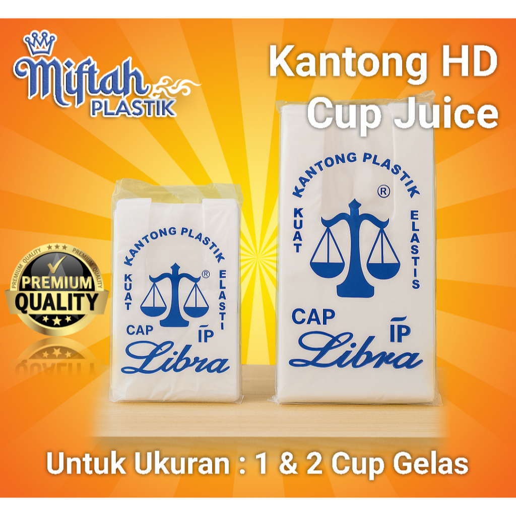 Kantong Plastik HD Cup - Libra | 1 Cup & 2 Cup | Bubble | Pop Ice | Teh Poci | Es Teh Jumbo