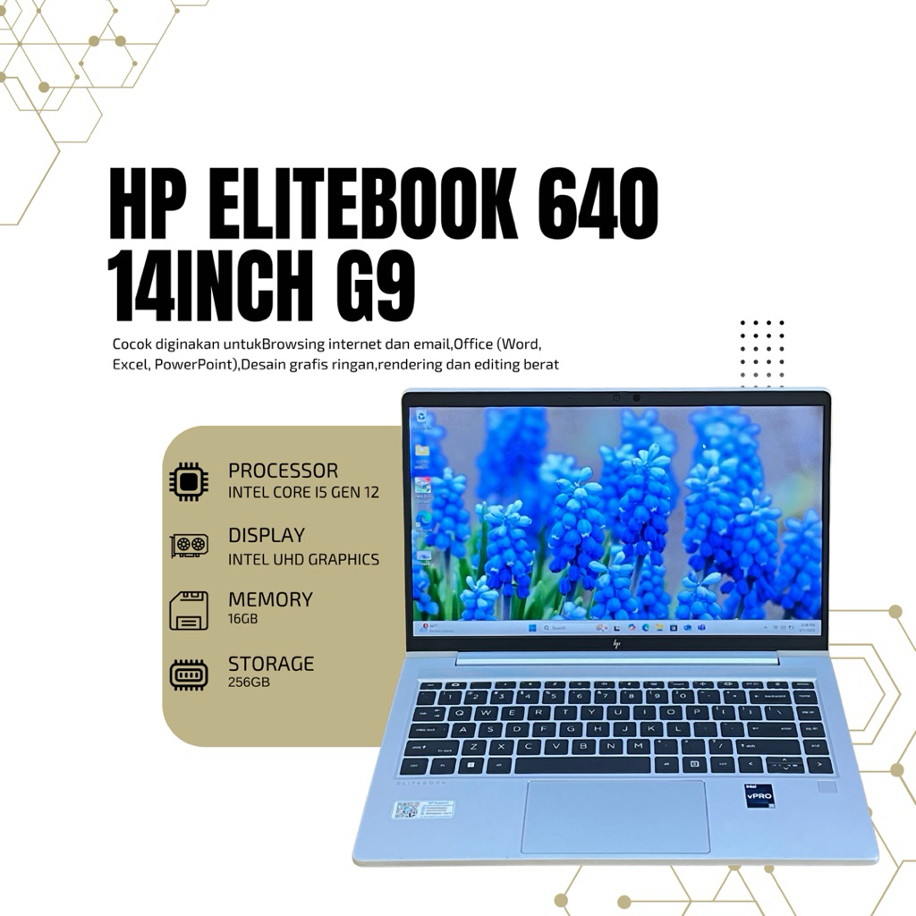 HP ProBook 640 G9 Laptop Bisnis 14 Inch | Core i5 Gen 12 | 16GB RAM | 256GB