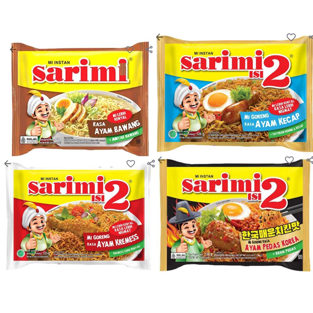 

Sarimi Isi 2 Mie Instan Goreng Ayam Kecap kremes bawang baru pedas korea