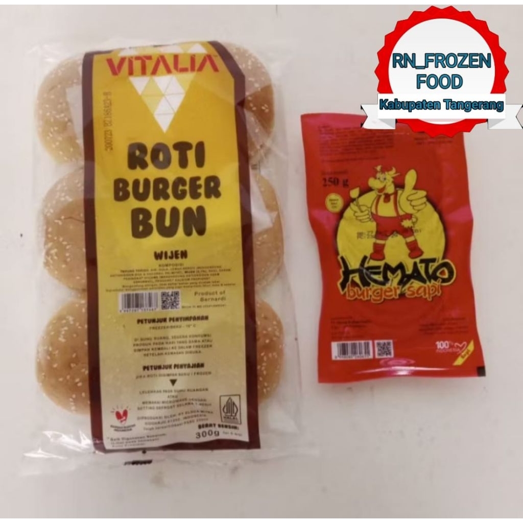 

VITALIA ROTI BURGER WIJEN 6'S + HEMATO ISI BURGER 10'S