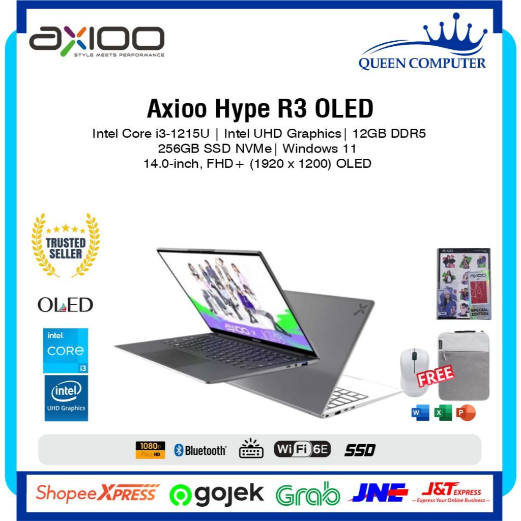 Laptop AXIOO HYPE R3 Core i3 1215U 12GB 256GB 14Inch FHD IPS Grey