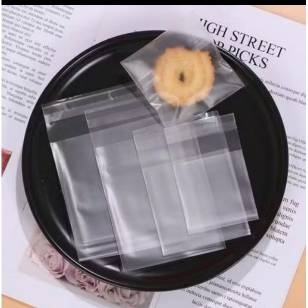 

Plastik OPP DOFF Cookies OPP seal Buram Matte Premium isi 100pcs Kantong kemasan kue