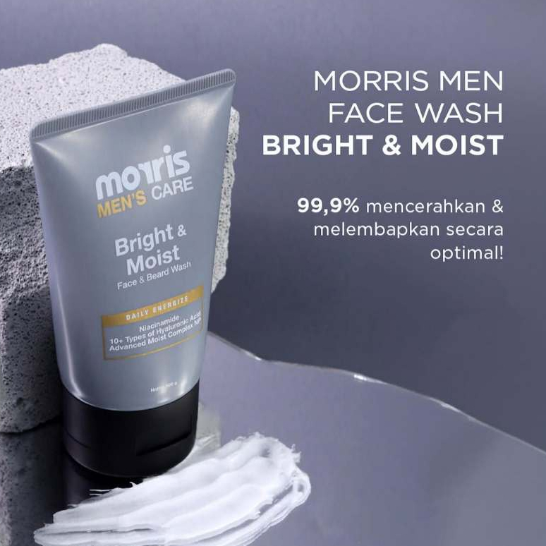MORRIS MEN Bright and Moist Face and Beard Wash 100gr | Sabun Cuci Muka Pria