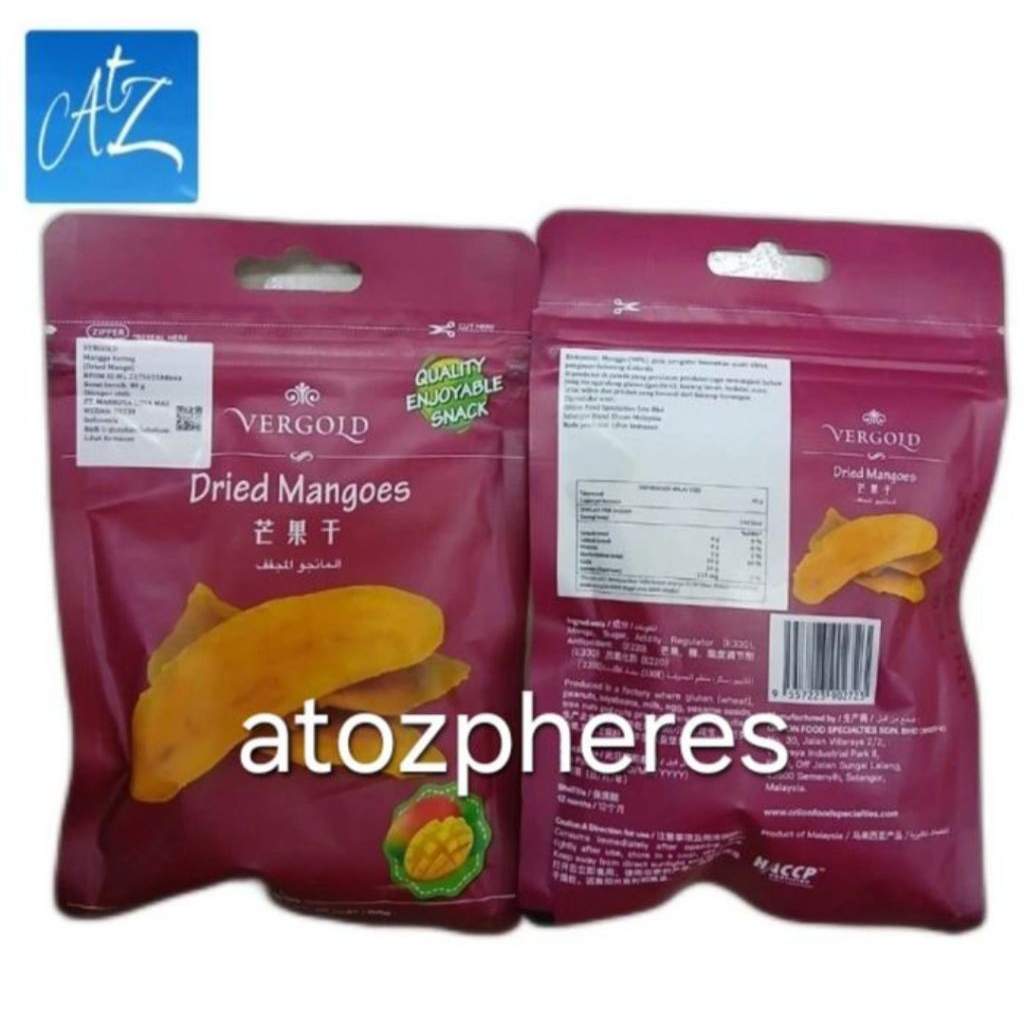 

Buah manisan mangga kering Malaysia Malaysian VERGOLD Dried Mango Mangoes 80g