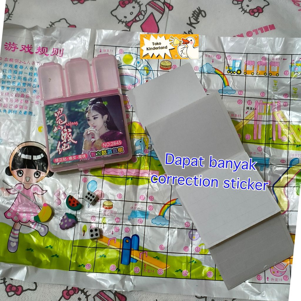

mainan anak-anak preloved table game correction stiker erase penghapus