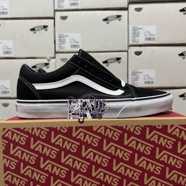 Vans Old Skool Classic Black White Original Resmi