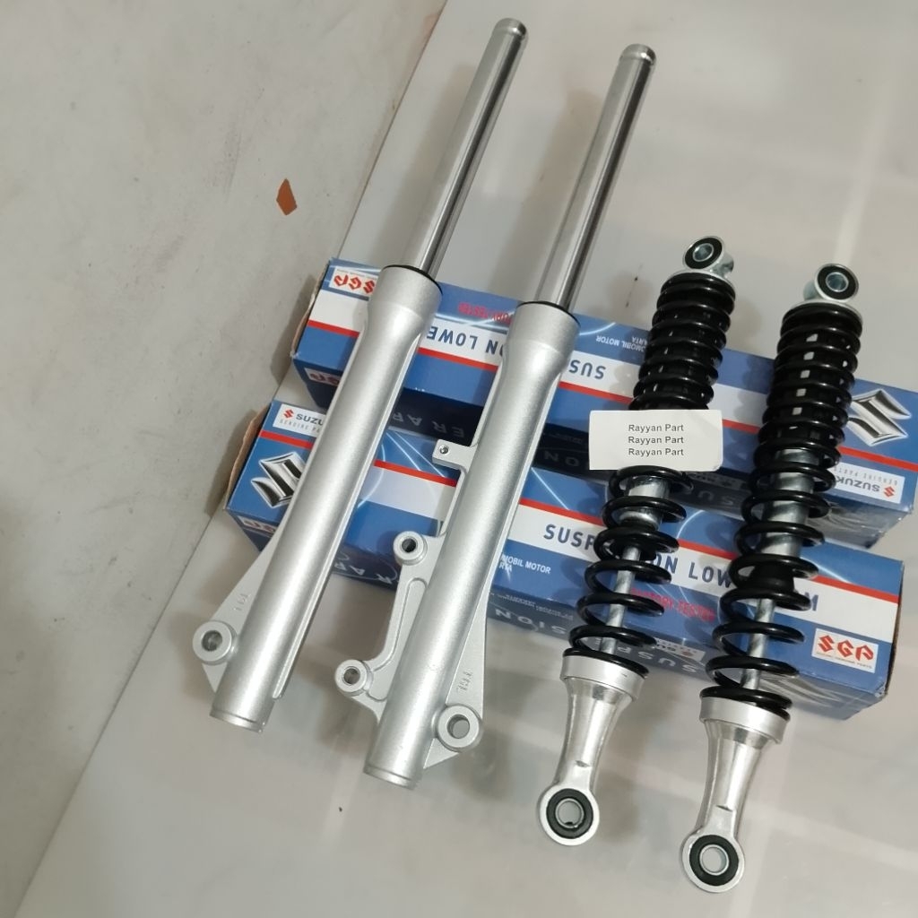 SHOK DEPAN+BELAKANG SHOGUN SP 125 OL SHOGUN 125 RR SEPASANG HITAM