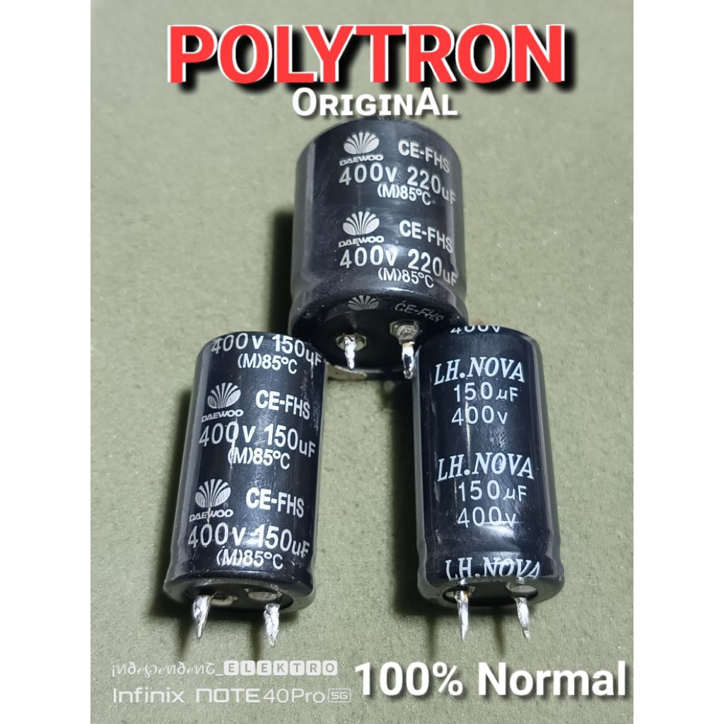 Elco 400v 220uf  Elco 400v 220uf original polytron   Elco 400v 150uf Elco 400v 150uf original polytr