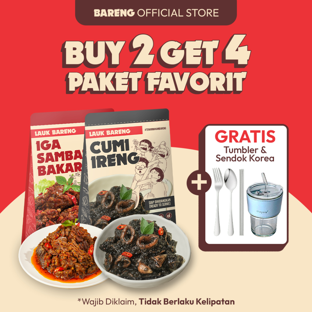 

[9.9 SALE] Lahap Bareng - Paket Lauk Favorit 2 Lauk | Makanan Instant Ready to Eat, Real Food, Praktis & Tanpa Pengawet | Cumi Ireng Pedas Iga Sambal Bakar