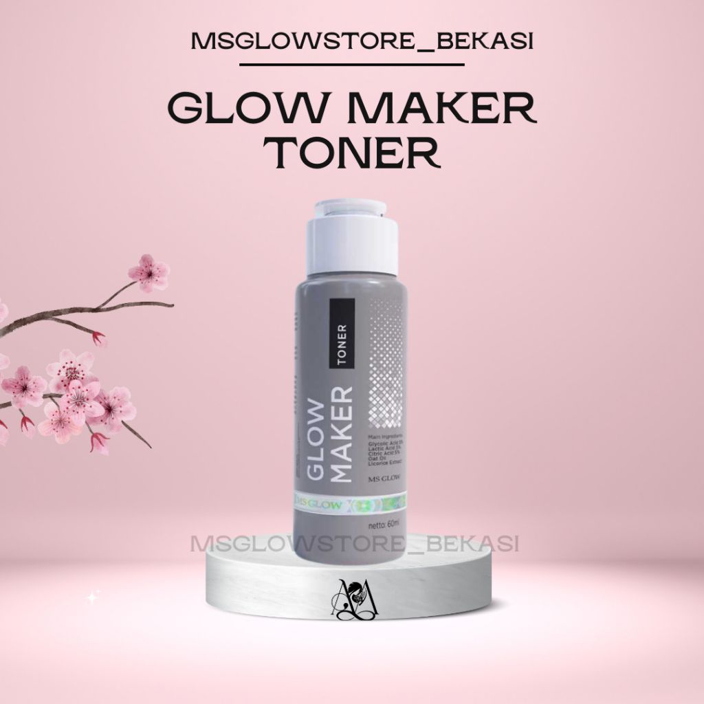 MS Glow Glow Maker Toner – Toner Eksfoliasi Wajah & Brightening | Glow Boost