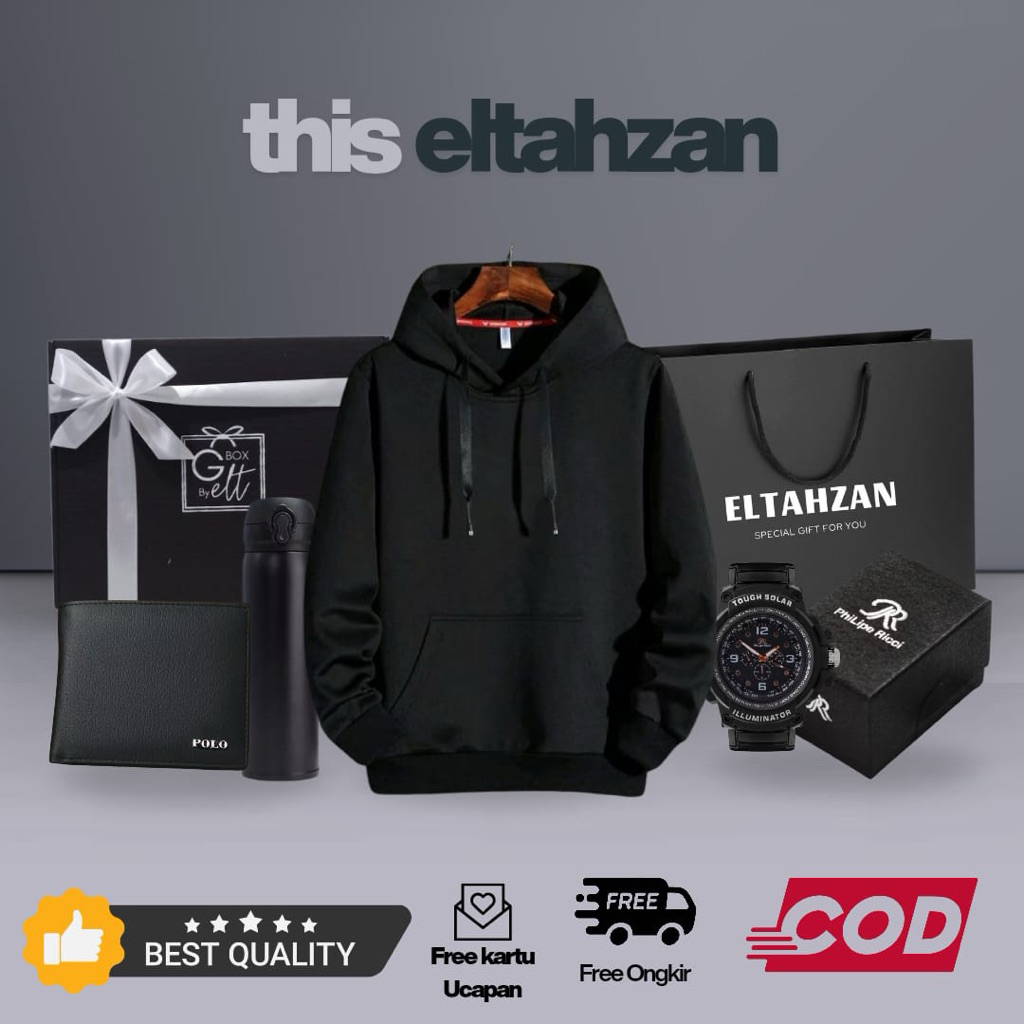 

[HOODIE A] HAMPERS COWOK HOODIE PREMIUM GIFT BOX COWOK BLACK SERIES KADO ULANG TAHUN KADO WISUDA HADI ANNYVERSARY