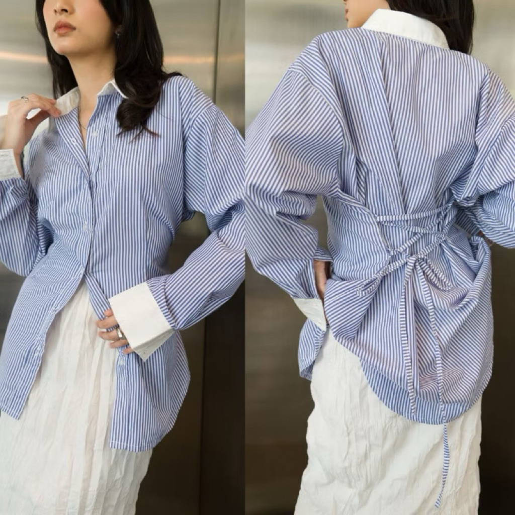 (preloved) shopinkae fitted shirt | shopinkae | SIK for ladies | kemeja oversize | kemeja fitted