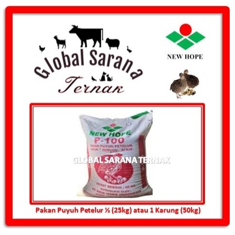 Pakan Puyuh Petelur 7 minggu - Afkir (P-100 NEWHOPE) 1 Karung (50 kg)