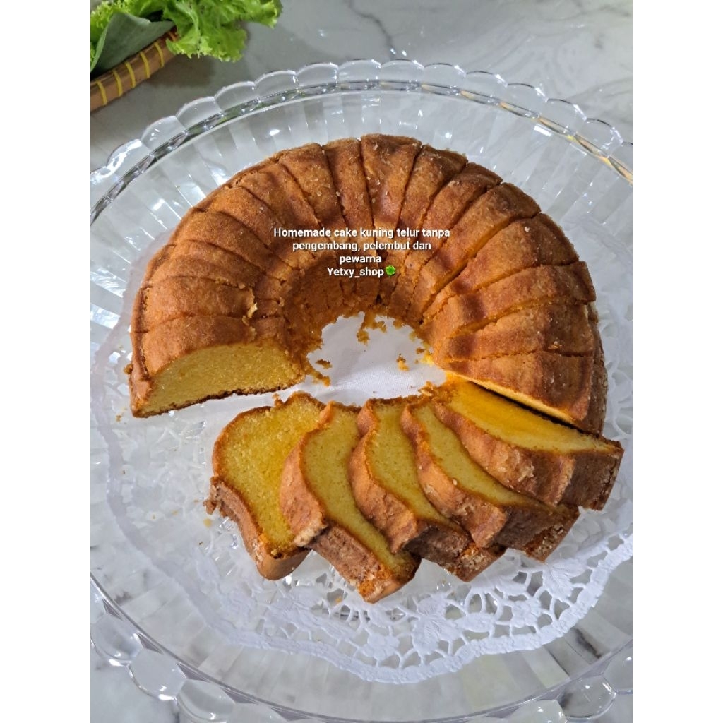 

Homemade Bolu kuning telur tanpa pengembang.Pengiriman H +1.