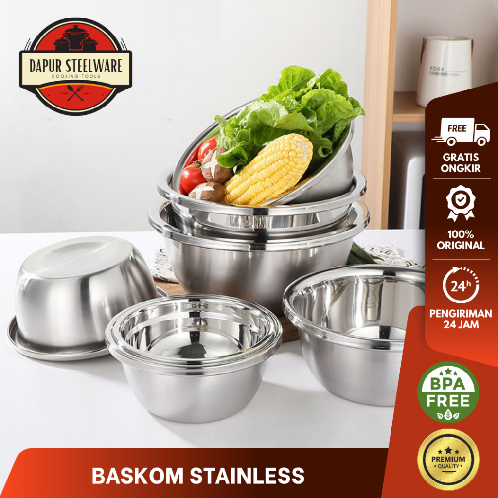 Dapur Steelware - Baskom Besi Stainless Steel - Baskom Stainless Serbaguna WC102