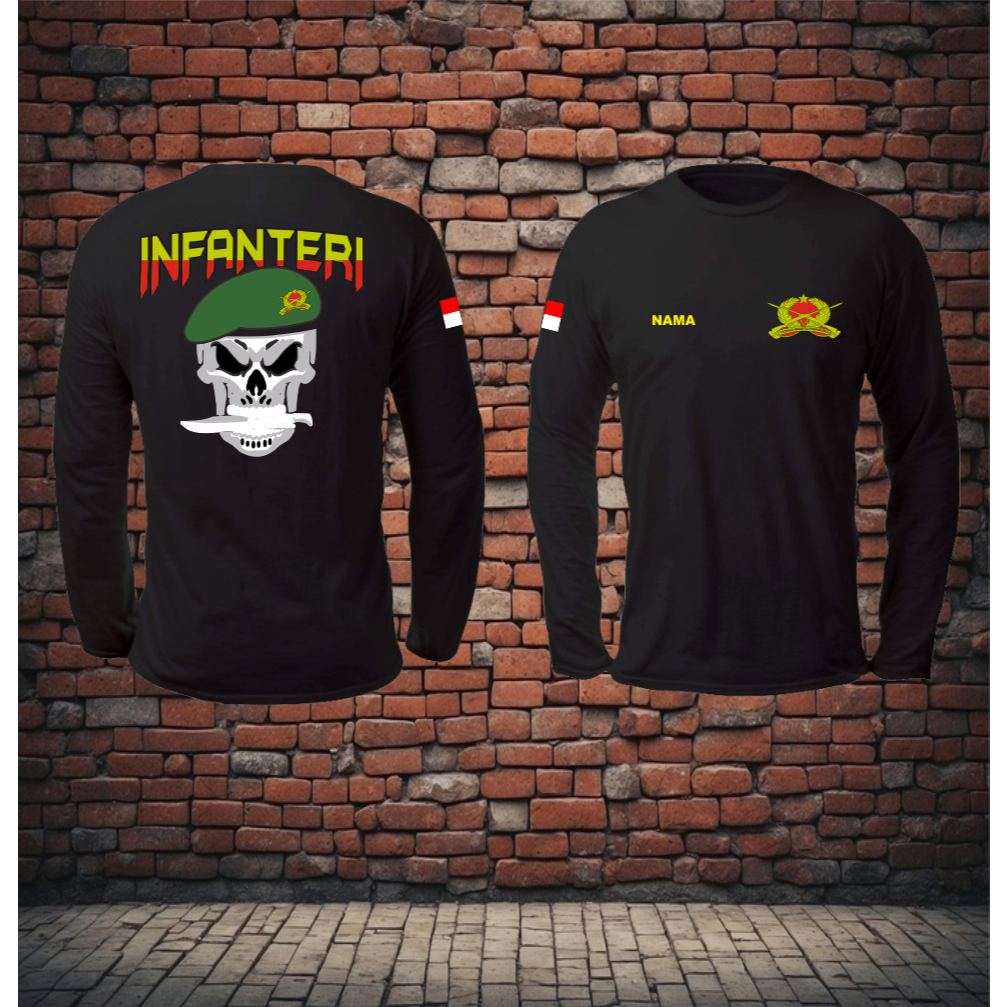 kaos infanteri lengan panjang/baju tni ad terbaru/infanteri