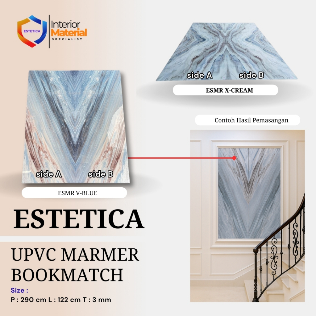 Wallboard Bookmatch Panel Wall panel Book Match Marmer HBC Backdrop TV
