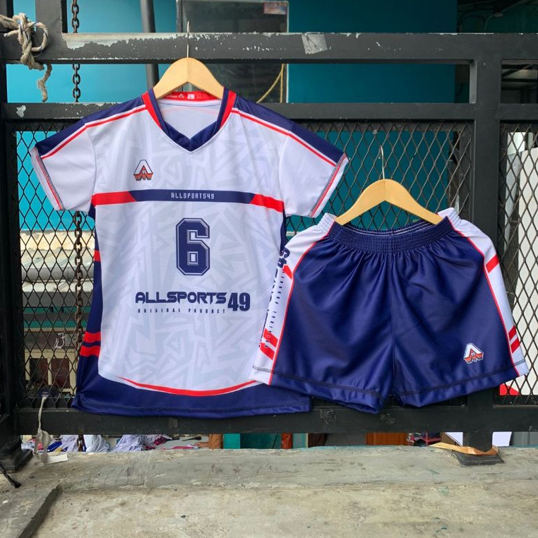 Jersey Voli Cewek Stelan Fullprint Kaos Voli Satu Sett Wanita Fullprint