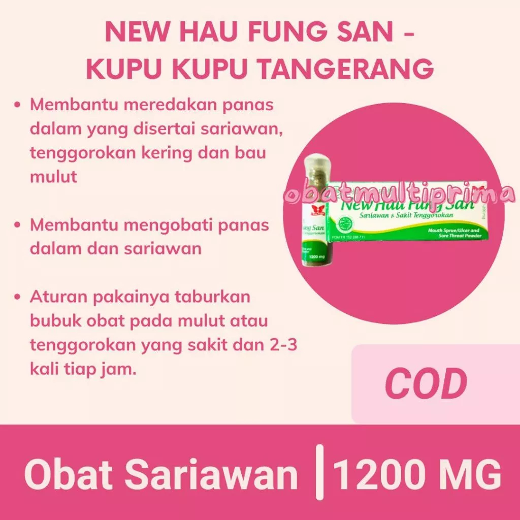 New Hau Fung San - Obat Herbal Cina Bubuk Panas Dalam Sariawan