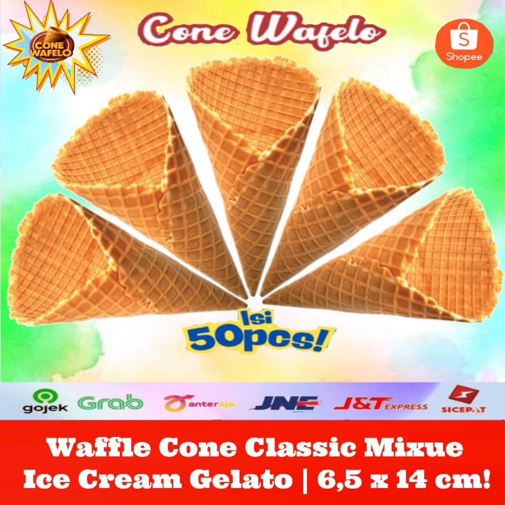 

Waffle Cone classic ( Mixue Xiyue ) Es Krim Gelato isi 5 pack / 50 pcs