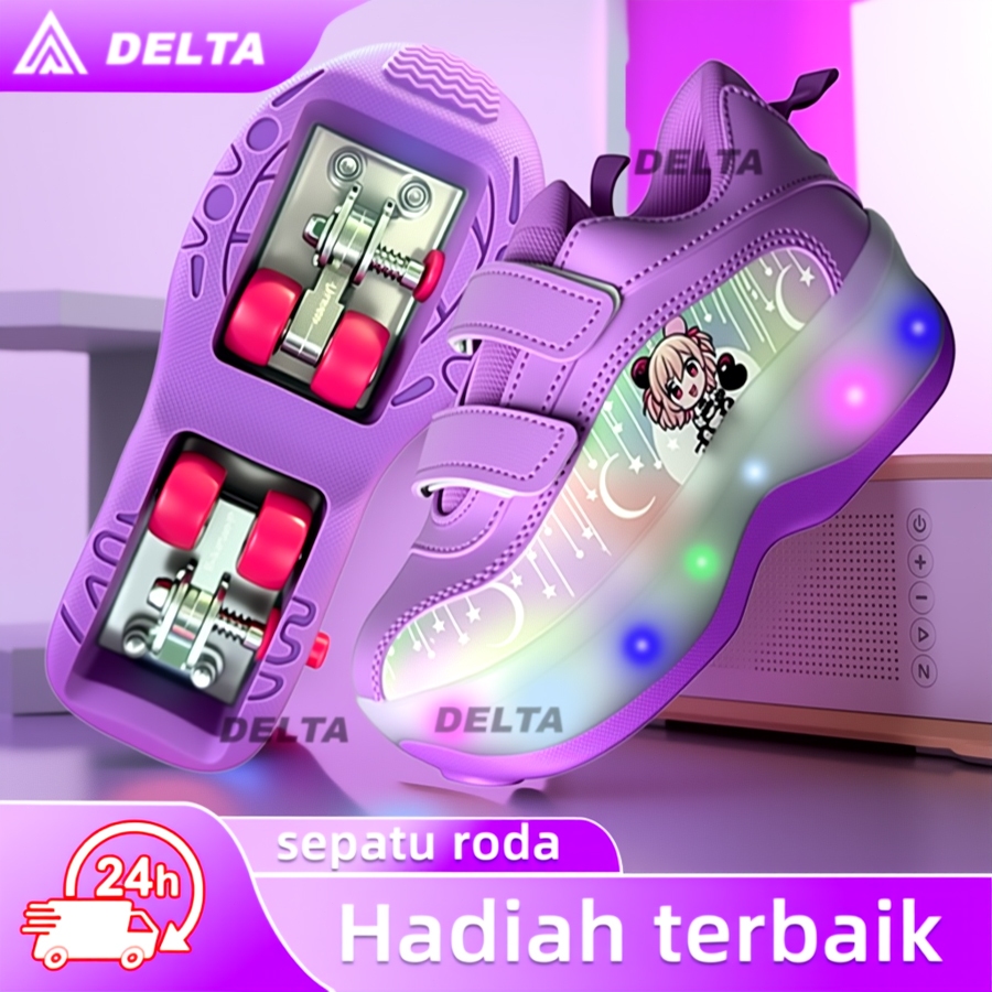 Roda Tersembunyi sepatu roda anak perempuan roda 4 sepatu roda heelys anak sepatu roda anak 3 tahun