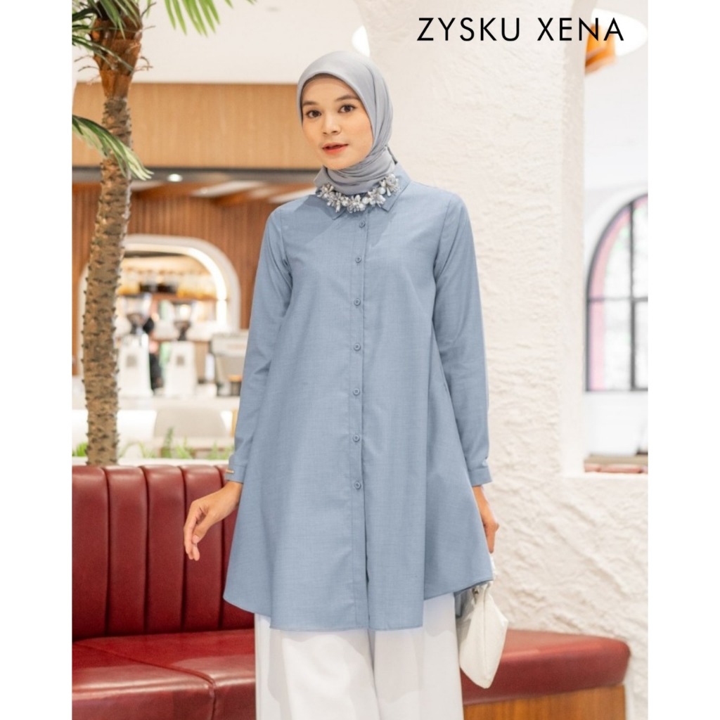 Zysku Xena | Aubrey Shirt - 13 Warna | Kemeja Kerja Polos Basic Kantor Wanita Lengan Panjang