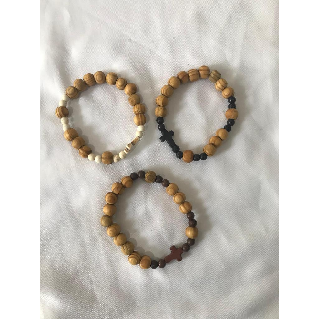 Gelang Rosario Salib Kayu