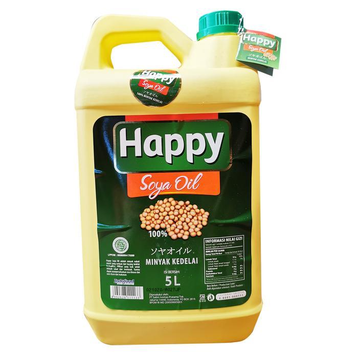HAPPY Soya Oil 5 Lt / Minyak Kedelai / Happy Salad Oil