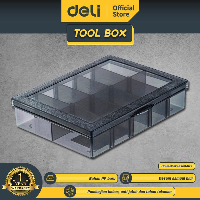 Deli Parts Box Kotak Perkakas Tool Box Hard Plastic DL432301X