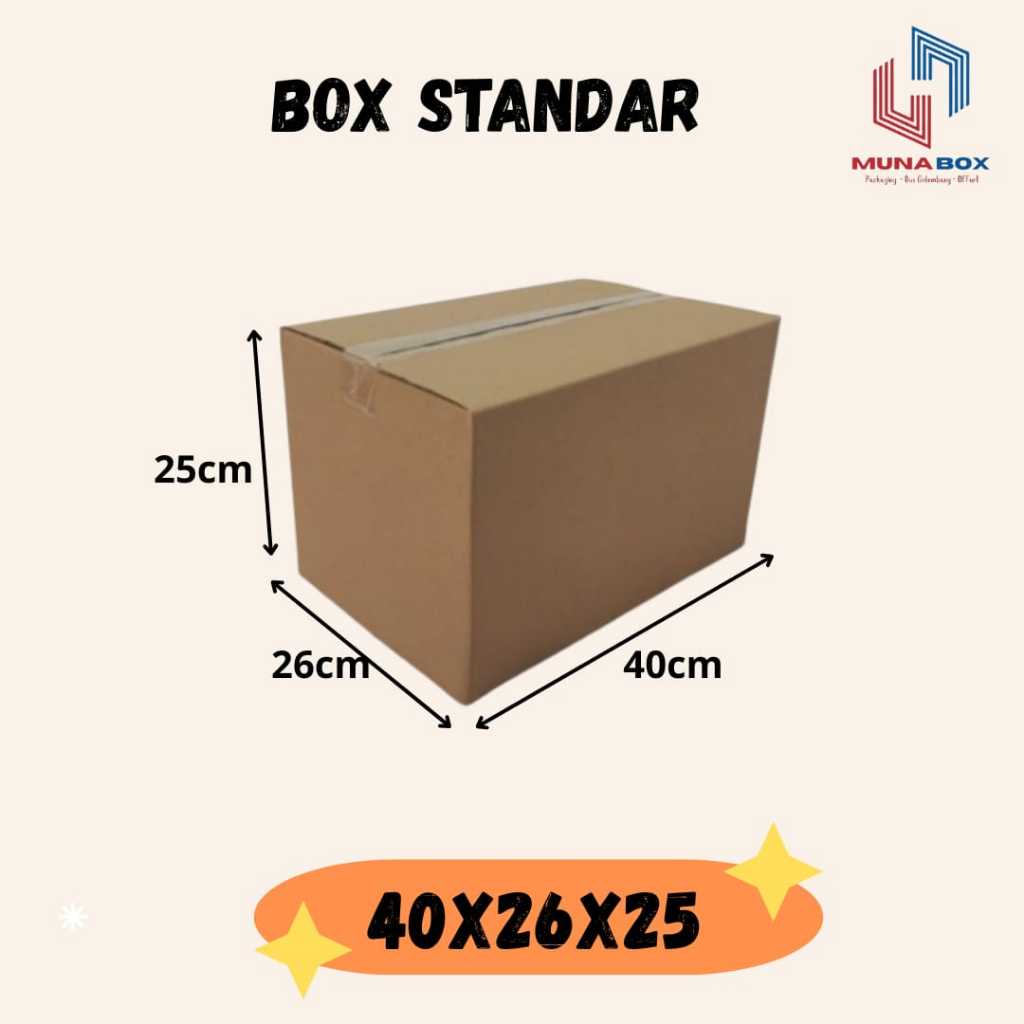 

Kardus Standar Box Packing 40x26x25cm polos
