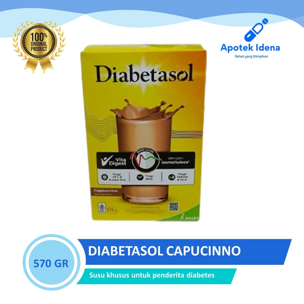 

DIABETASOL Cappuccino 570GR KEMASAN BARU Minuman Nutrisi Diabetes