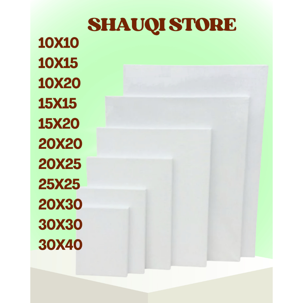 

KANVAS LUKIS UKURAN 10X10, 10X15, 15X15, 15X20, 20X20, 20X25, 25X25, 20X30, 30X30, 30X40 CM