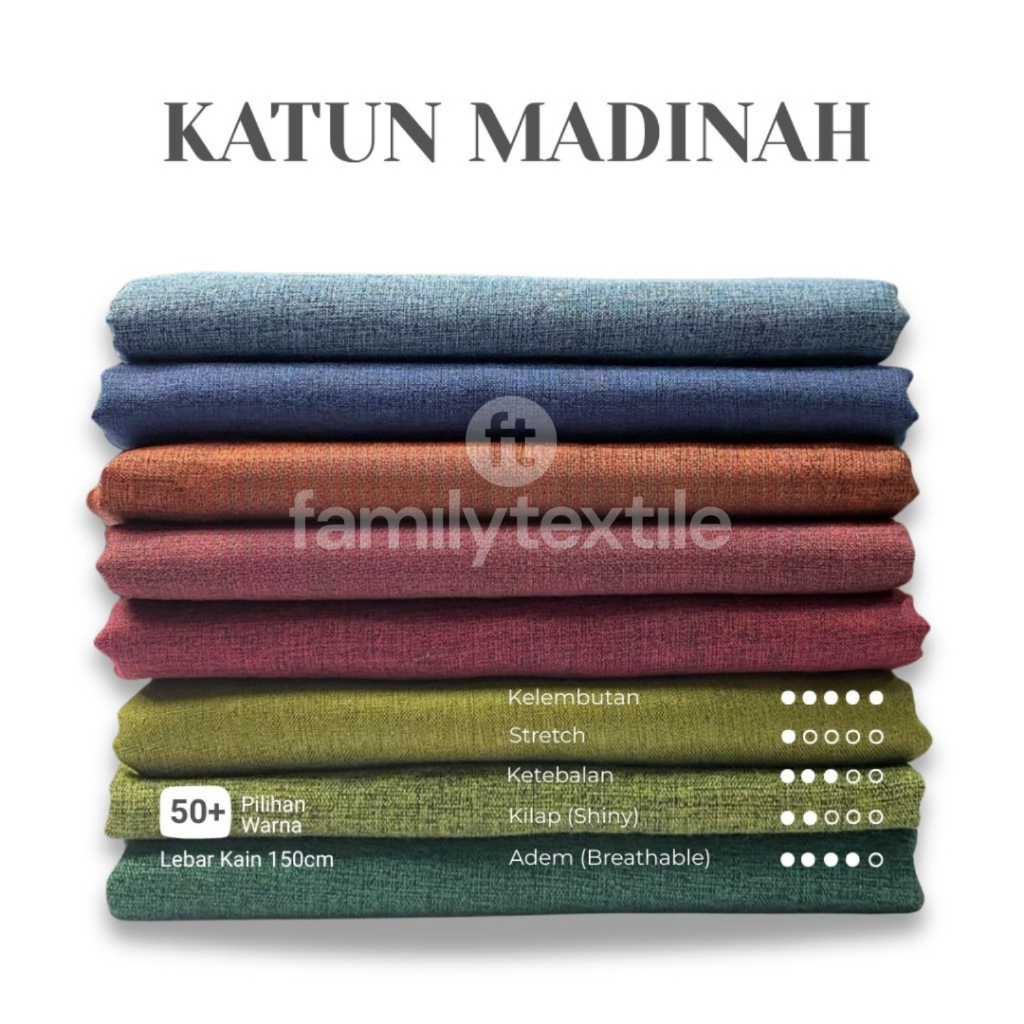 Bahan Kain Koko Kemeja Gamis Seragam Sarimbit Baju Anak 0.5 Meter - Bahan Katun Madinah Premium