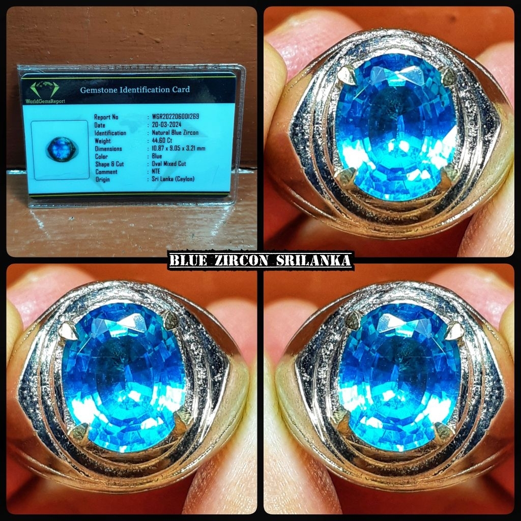 BATU PERMATA BLUE ZIRCON ASLI SRILANKA CEYLON