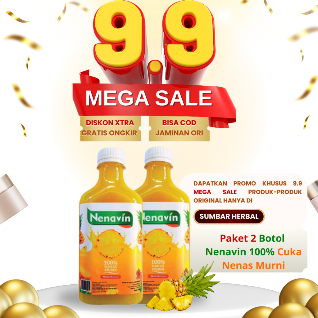 

[PAKET 2 BOTOL] Nenavin Cuka Nanas Asli - Fermentasi Alami untuk Menurunkan Gula Darah & Diet