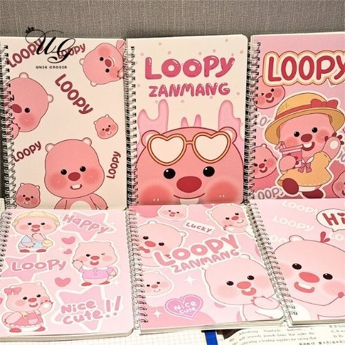 

BUKU BINDER SPIRAL A5 LOOPY BK-2030 NOTEBOOK KARTUN LUCU IMUT MURAH COD