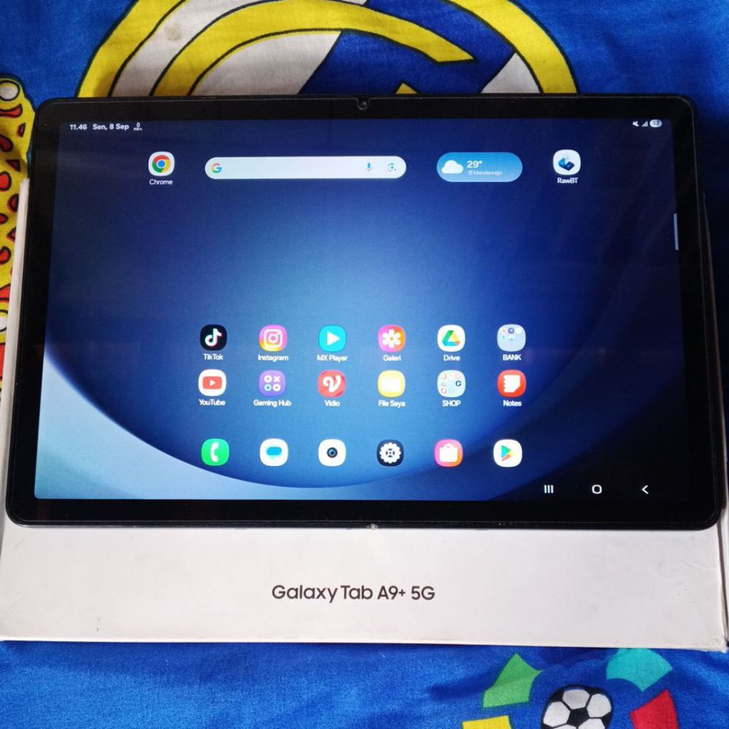 SAMSUNG GALAXY TAB A9+ PLUS 5G 8/128 LENGKAP KEYBOARD + STYLUS PEN CHIPSET SNAPDRAGON 695 (6nm) FULL
