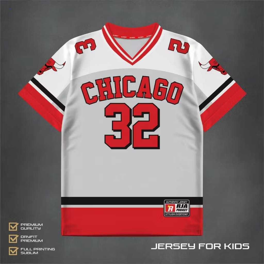 Jersey Anak Laki-Laki Nomor Sporty Premium | Setelan Jersey Kids Chicago Kaos Trend 2025..