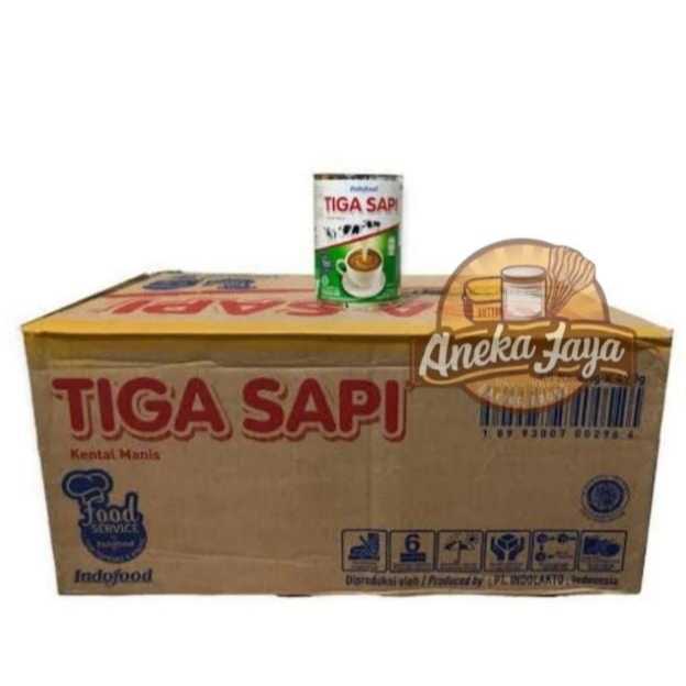 TIGA SAPI SUSU KENTAL MANIS 490 GR 1 KARTON (490x 48 pcs)/ KRIMER KENTAL MANIS
