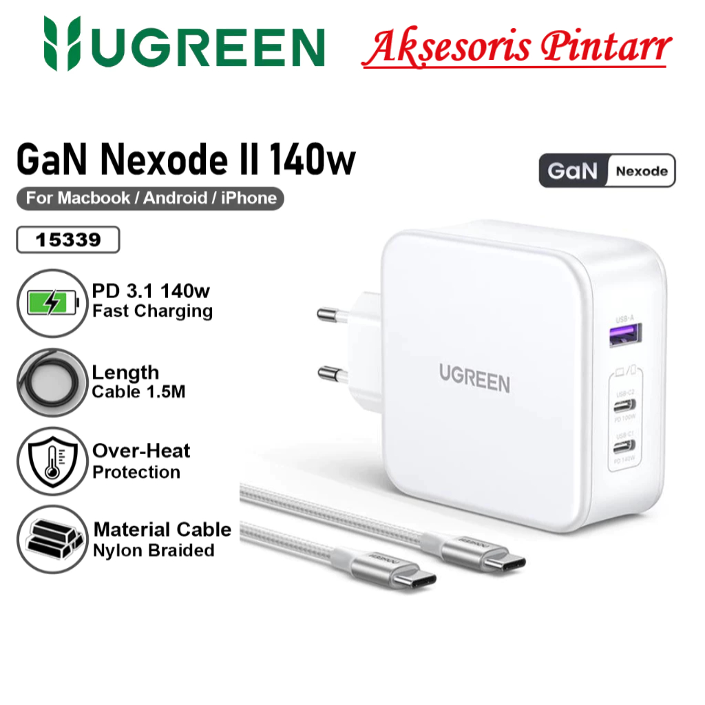 UGREEN Charger GAN 140W PD Type C to Type C FAST Charging 15339