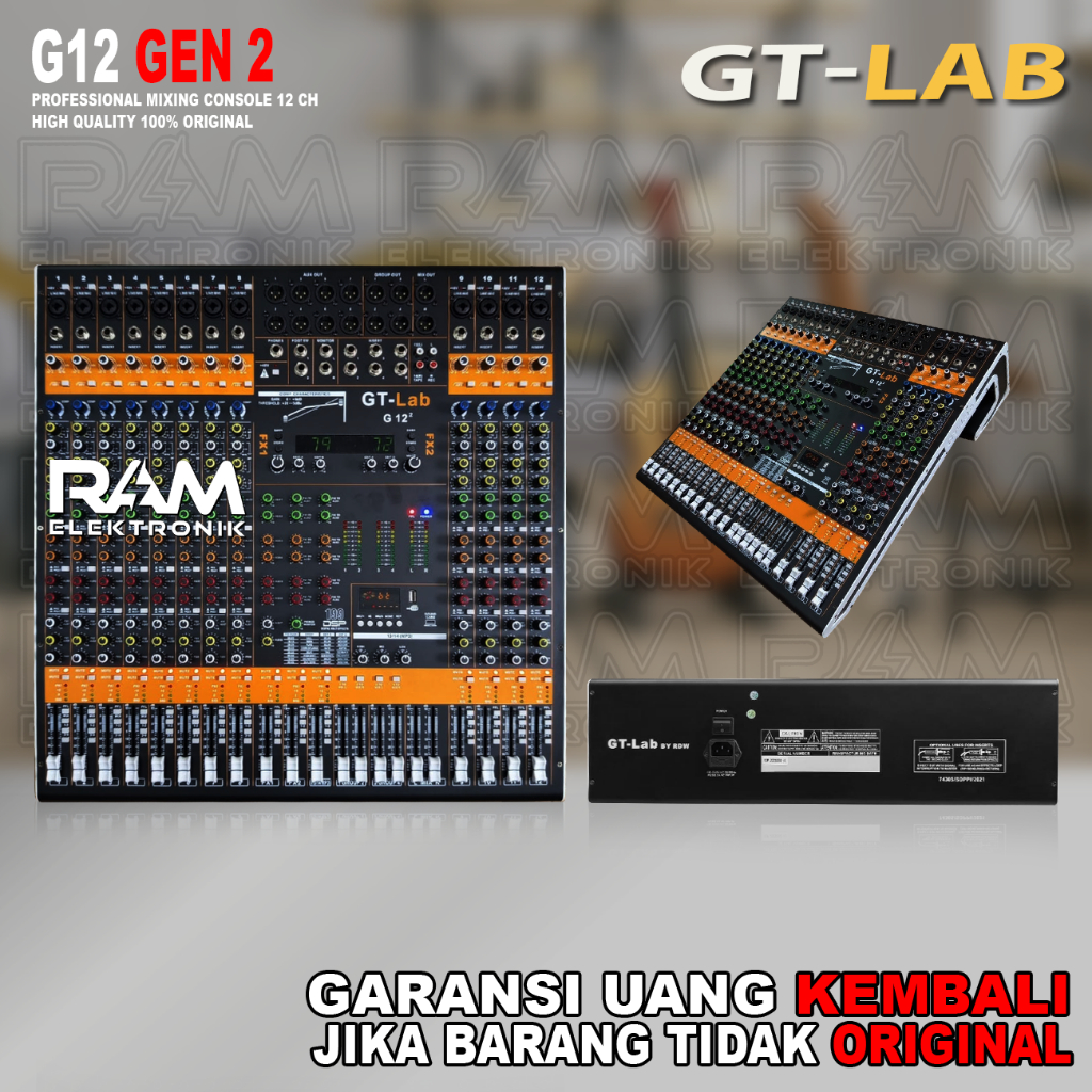Mixer Audio 12 Channel GT LAB G12 GEN2 | G12 GEN 2 Original GT LAB By RDW