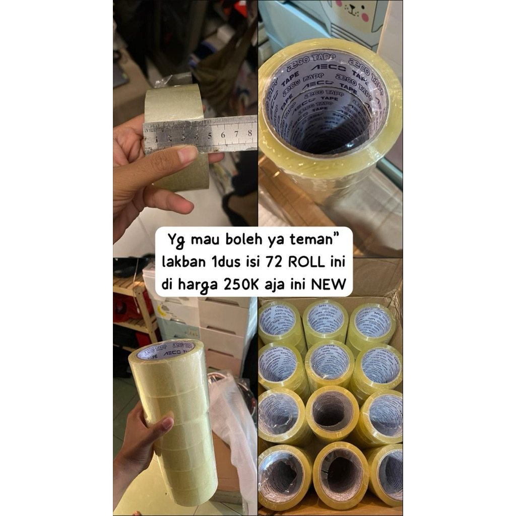 

Lakban Bening 100yard 45mm 1karton 72pcs