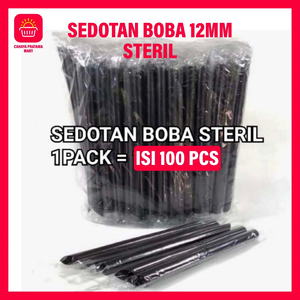 SEDOTAN BOBA HITAM SEDOTAN BUBBLE STERIL 12ML ISI 100 PCSHITAM  SEDOTAN BUNGKUS  Bungkus Plastik Run