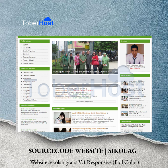 SOURCECODE WEBSITE | SIKOLAG  Website sekolah gratis V.1 Responsive (Full Color)